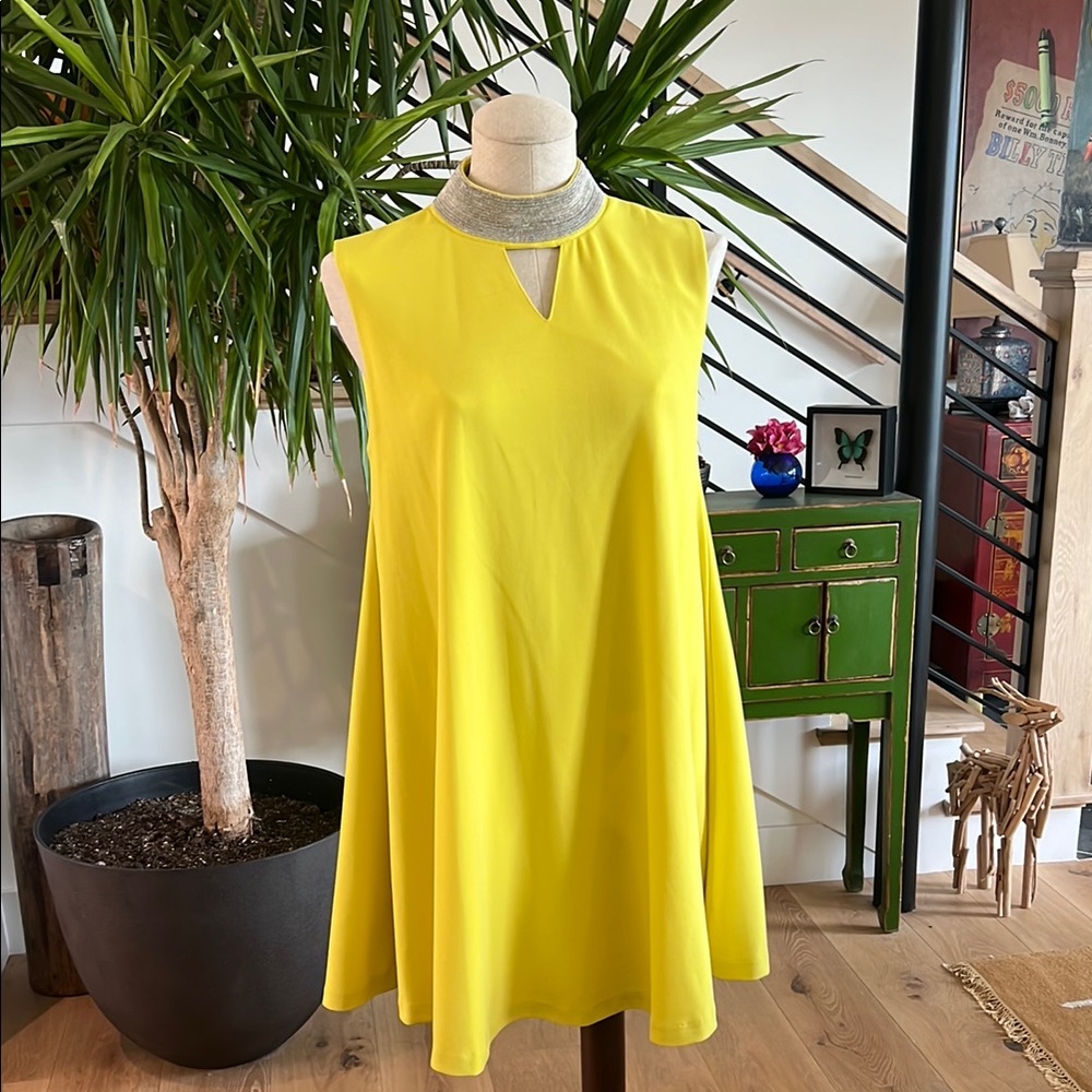 Gracia Yellow Tie Front Mini Dress for Cocktail Nights